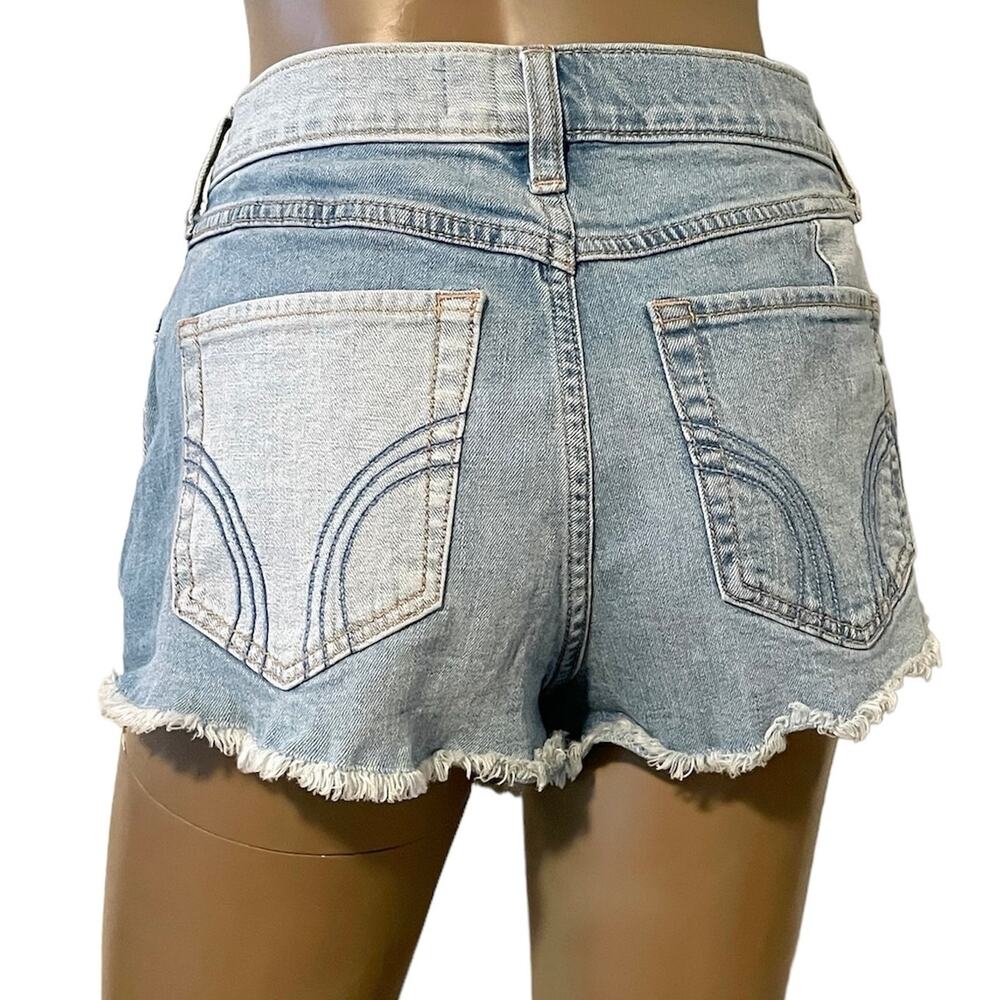 Hollister distressed patchwork vintage high rise jean short cut offs 29 SH2 8017 - Picture 14 of 14